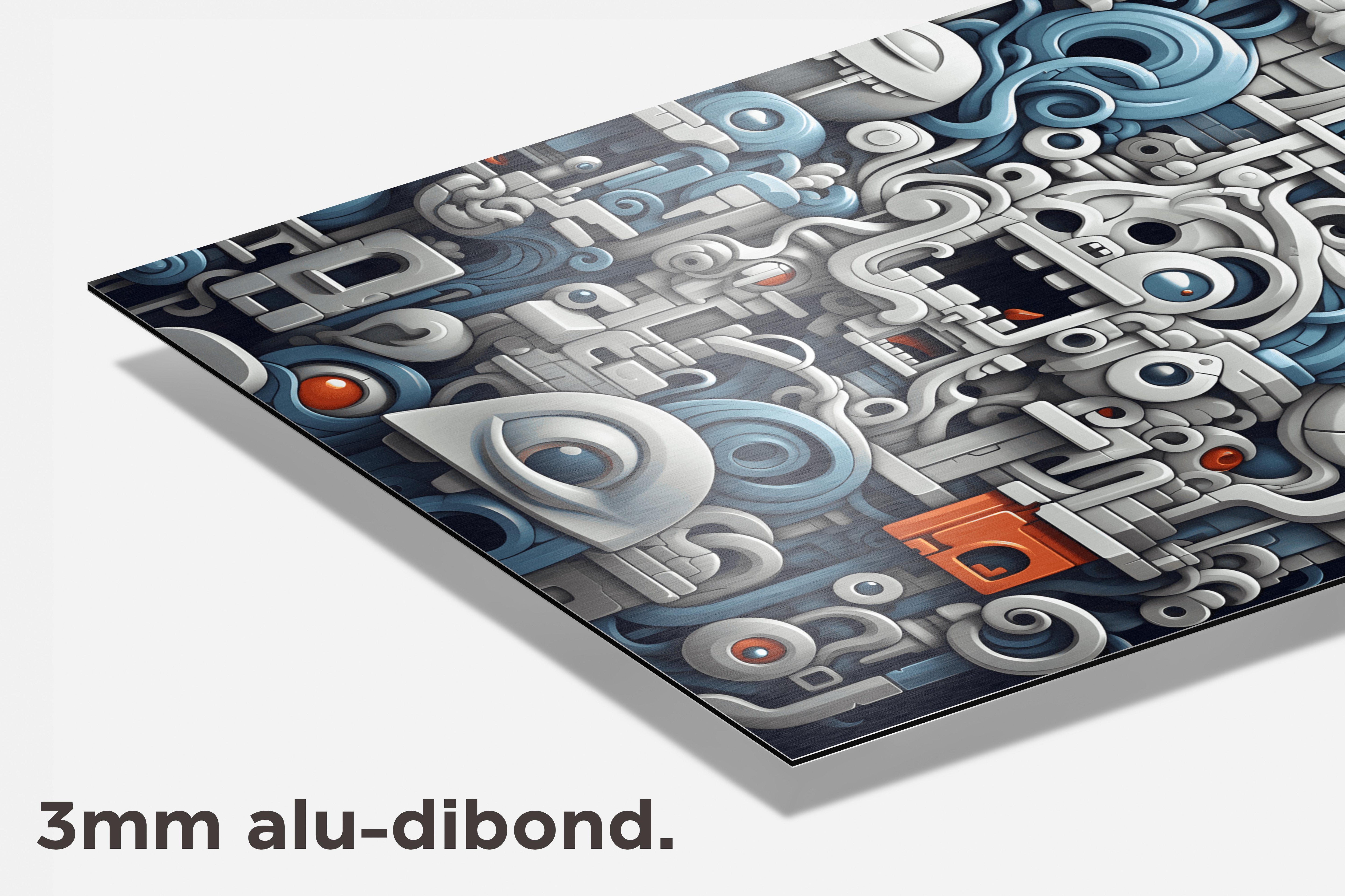 Kribbel Ogen dibond detail