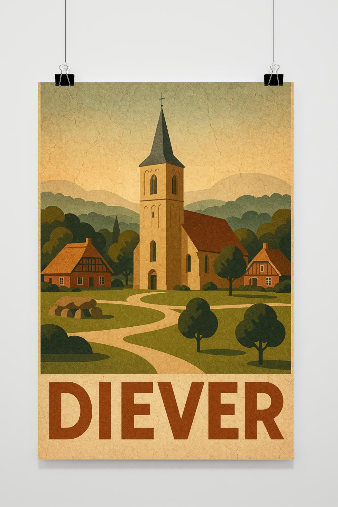 Diever Text Vintage poster van 25 Artstreet