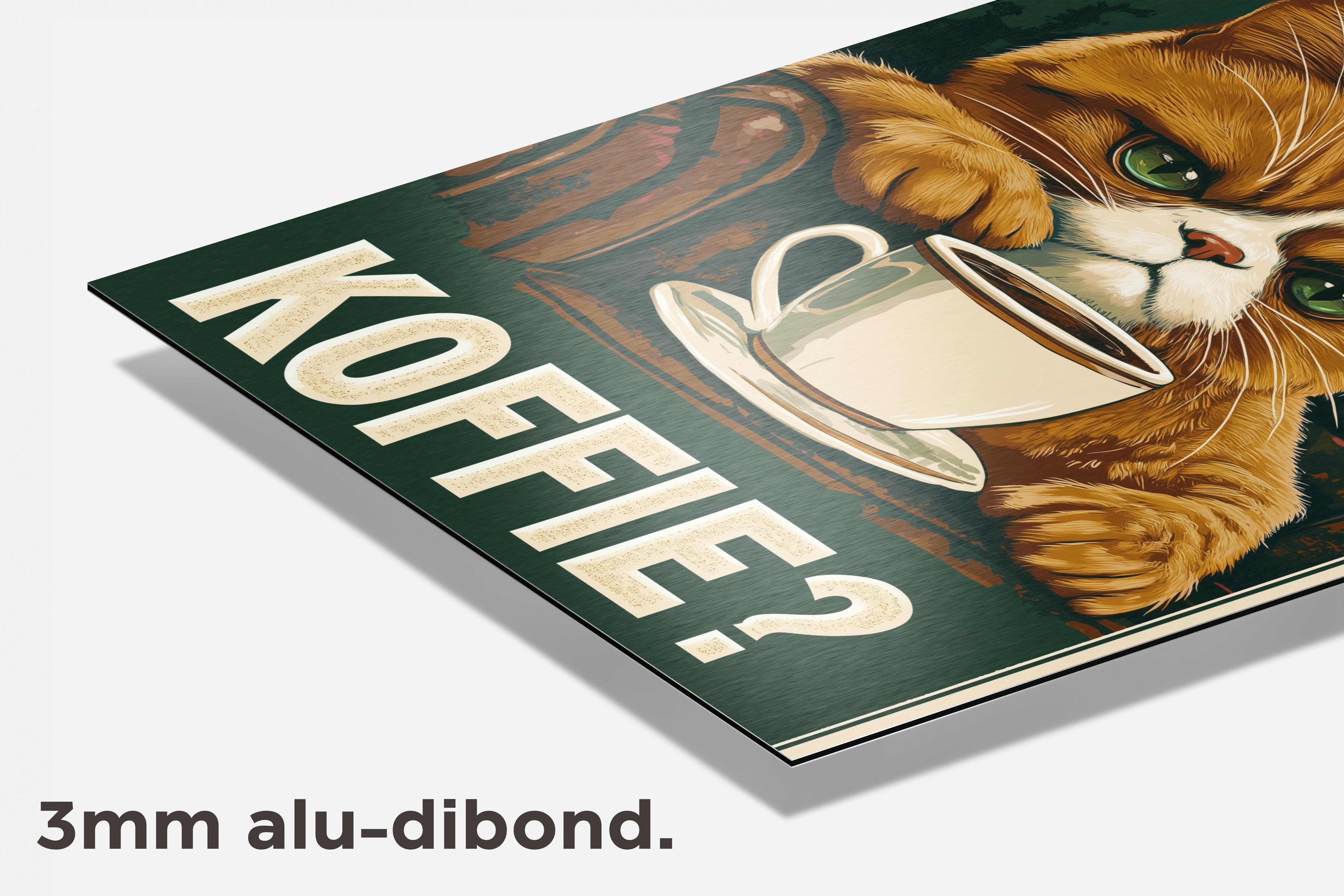 Koffie? Kat dibond detail