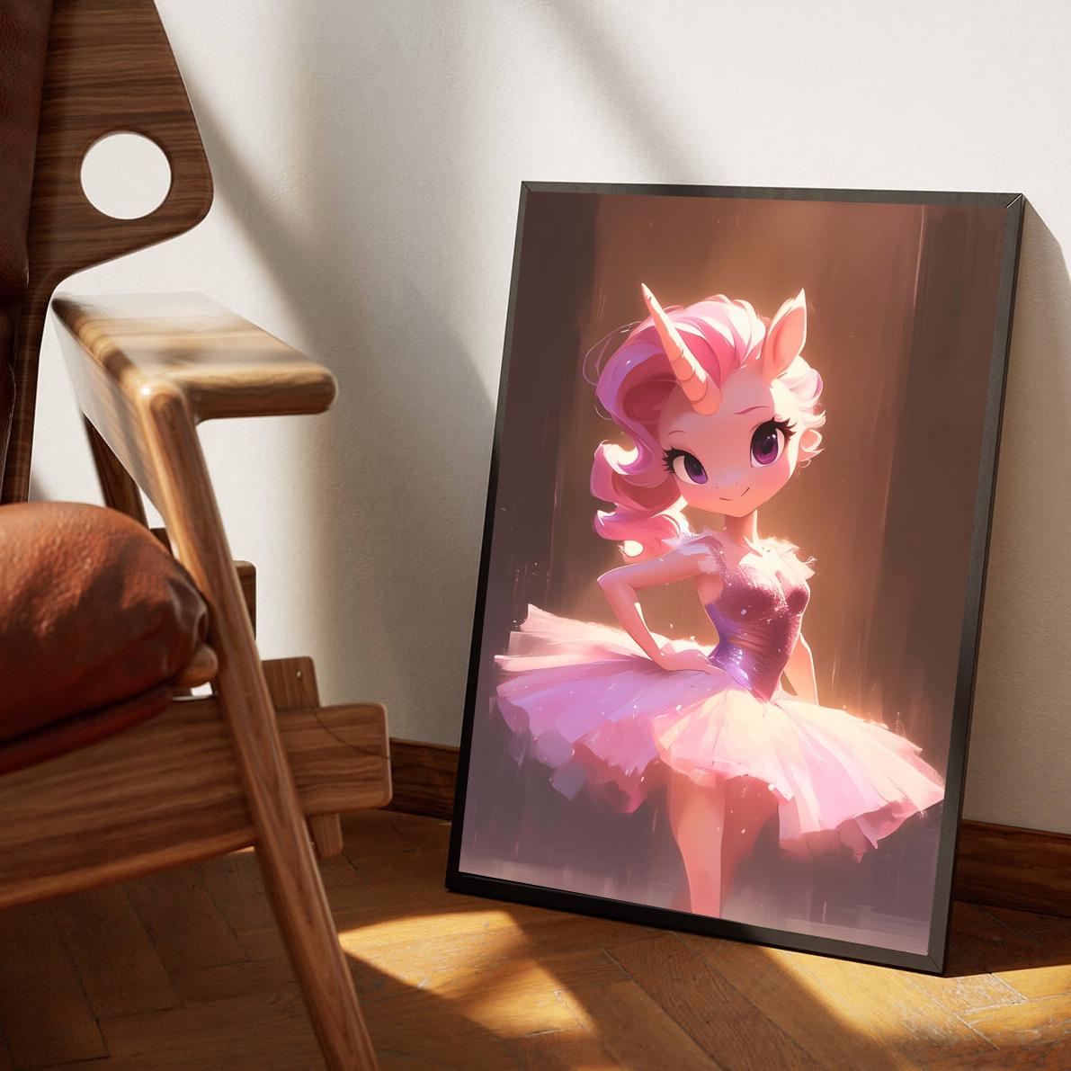 Ballerina Unicorn Art dans un intérieur