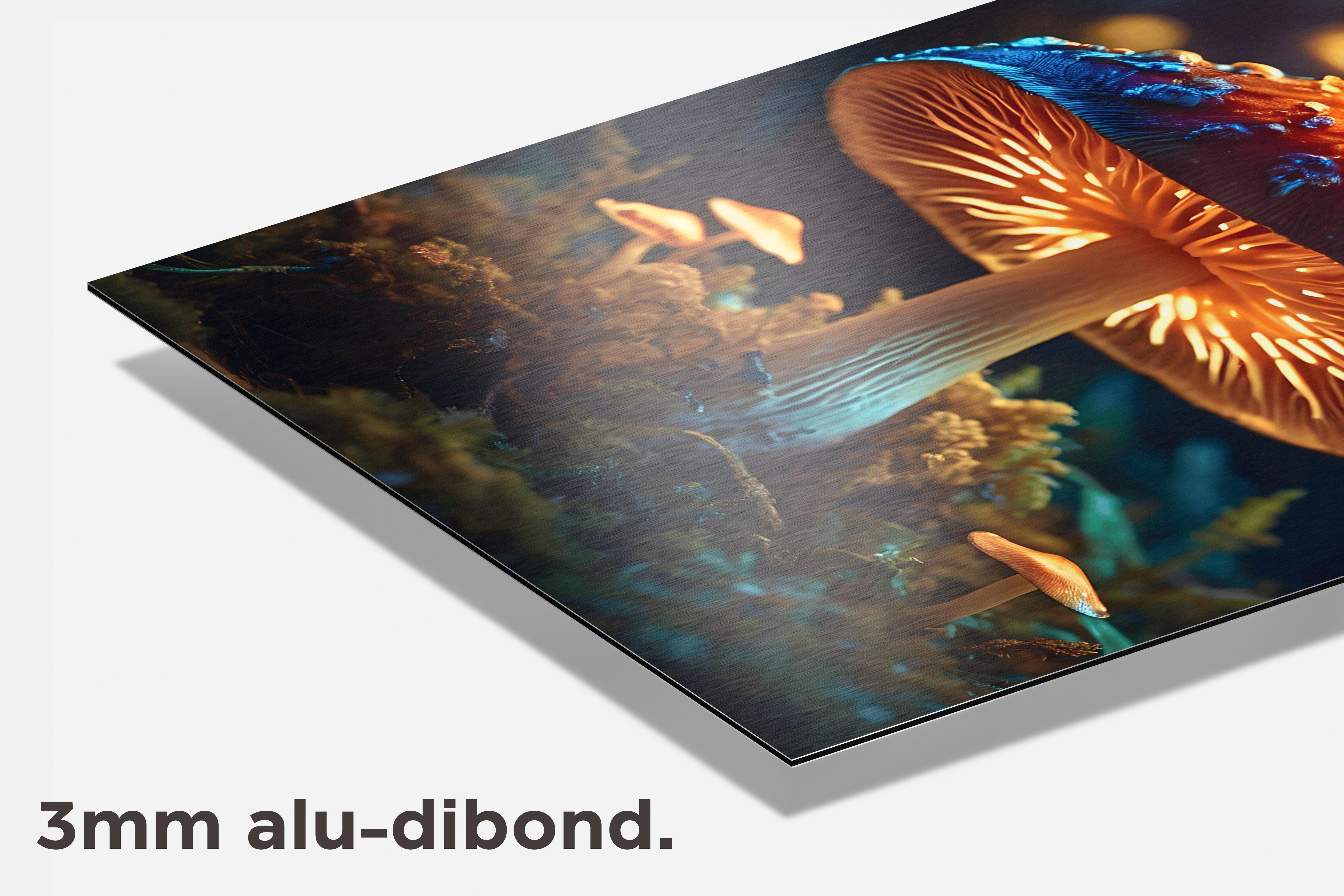 Gloeiende Paddestoel dibond detail