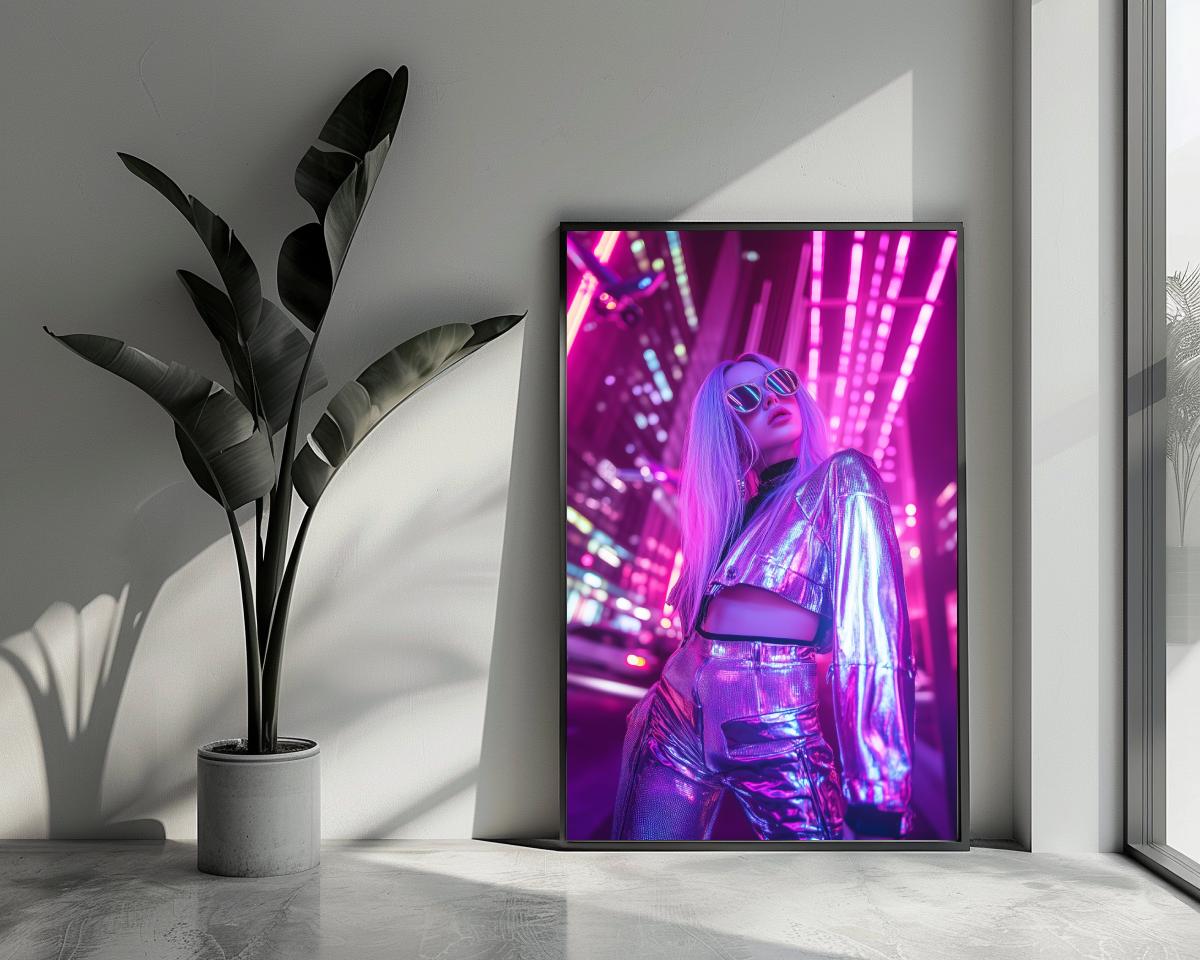 Neon Futuristic Fashion poster van 25 Artstreet