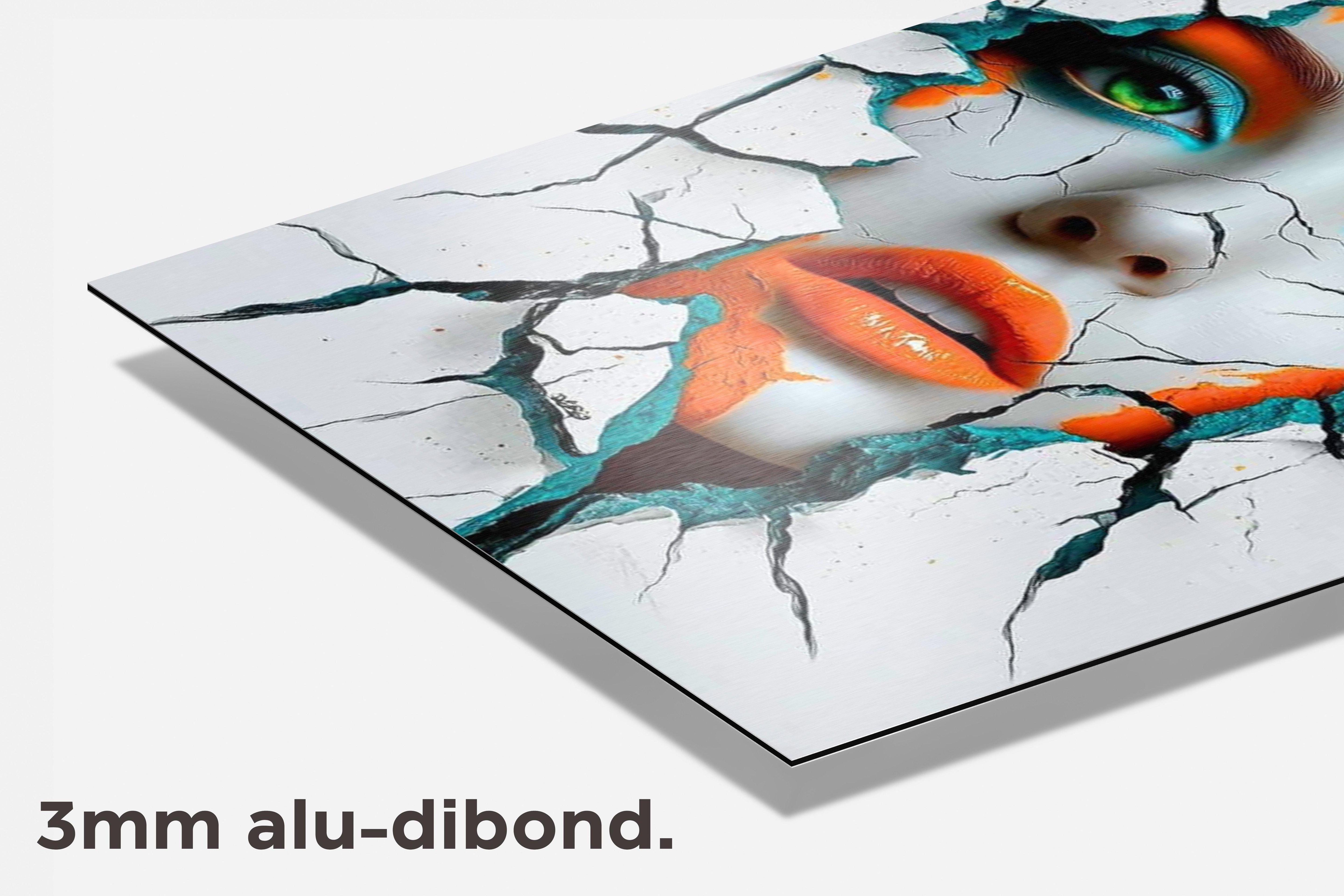 Gebarsten Muur dibond detail
