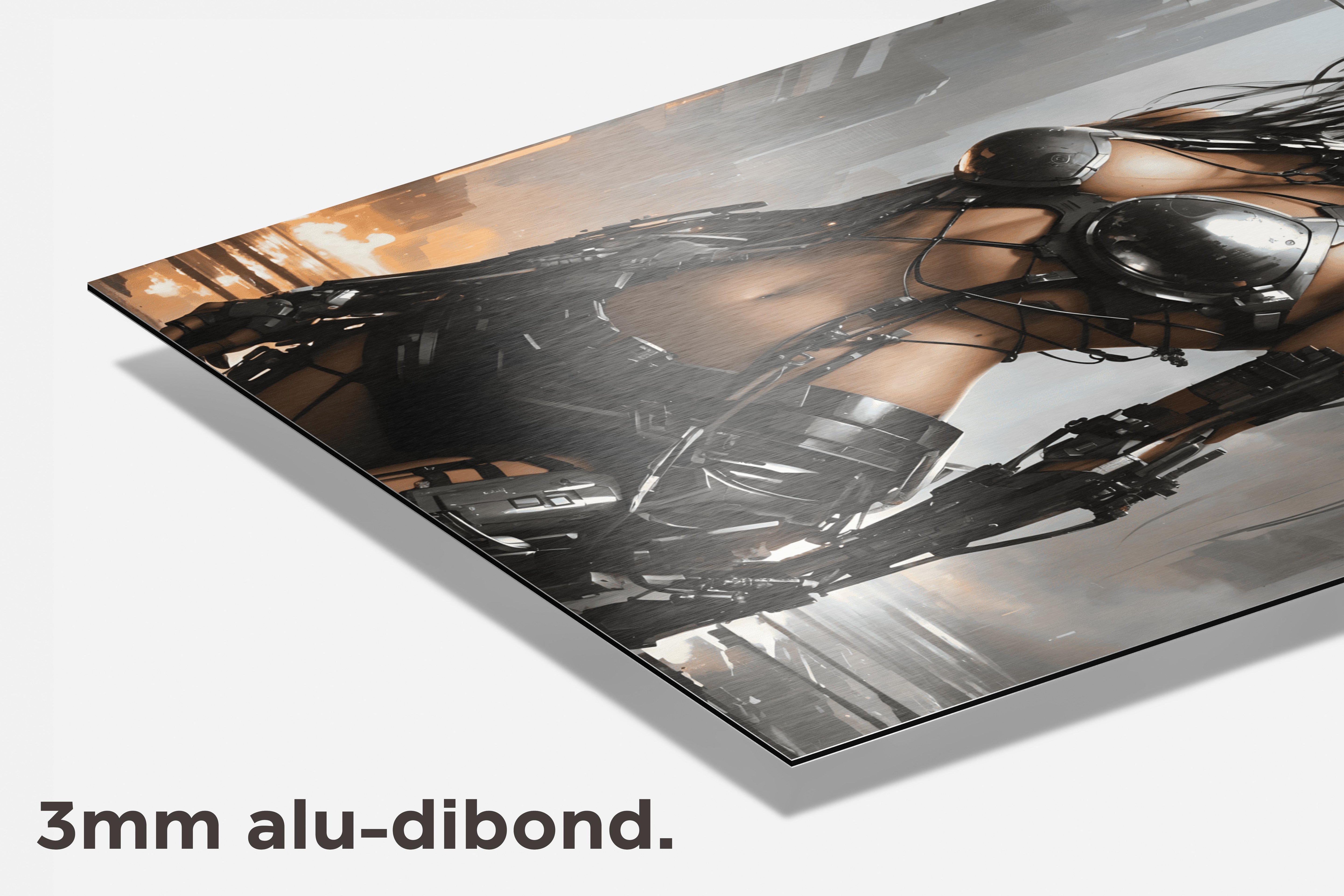 Vrouw Cyborg dibond detail