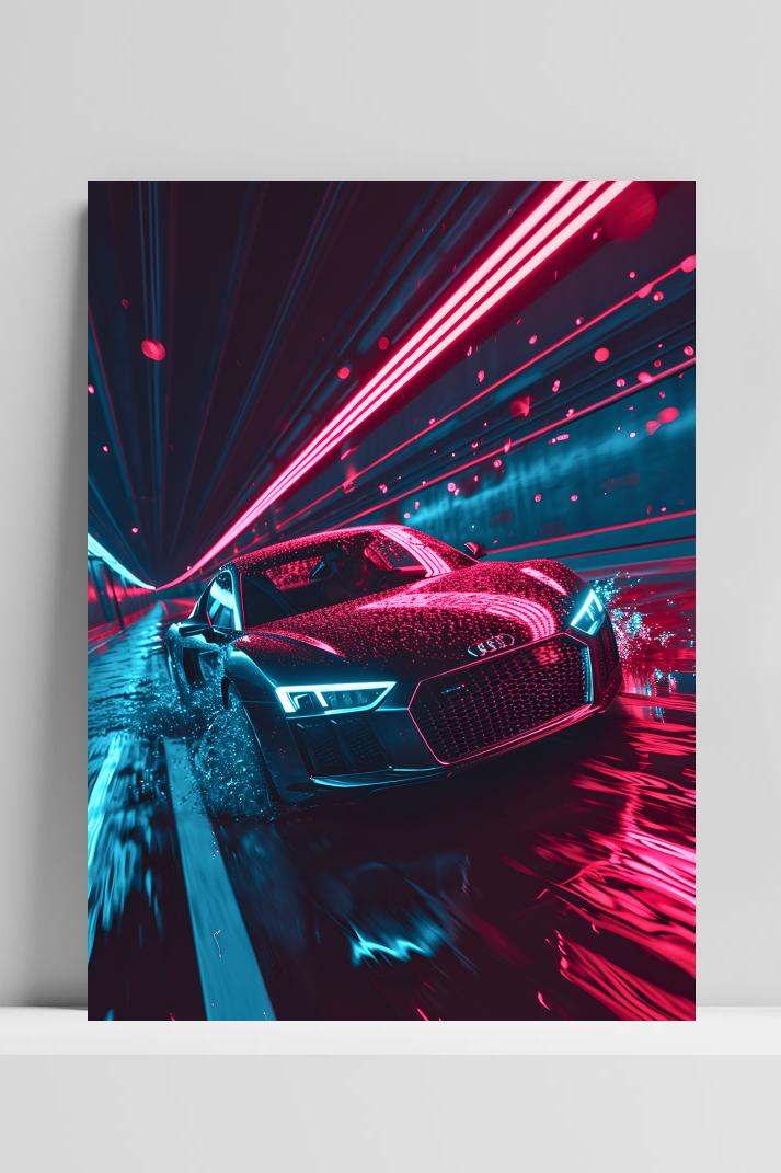 Audi Tunnel op 3mm aluminium dibond