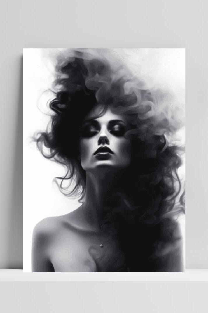 Vrouw Zwart Wit op 3mm aluminium dibond