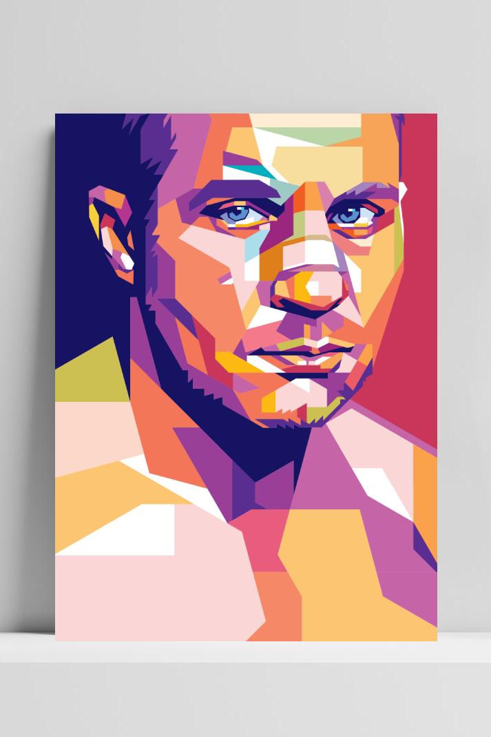 Fedor Emiliananko Pop Art op 3mm aluminium dibond