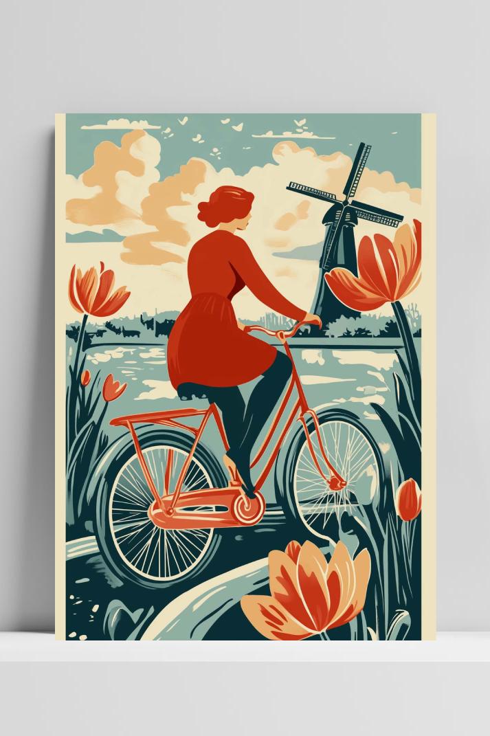 Vintage Netherlands op 3mm aluminium dibond