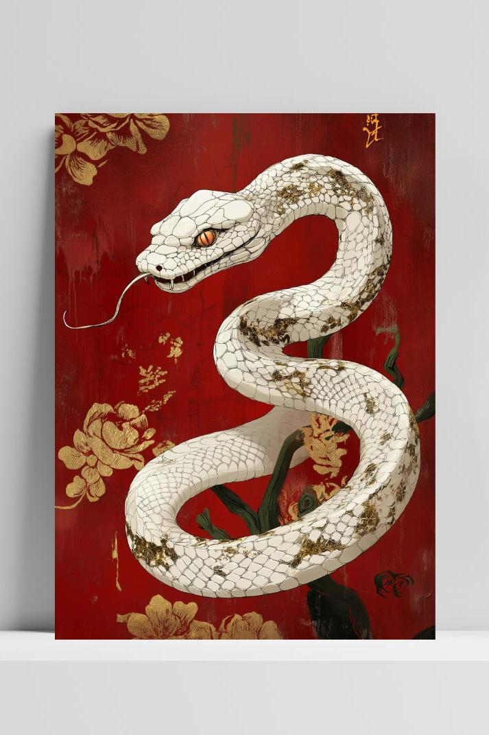 Snake Vintage op 3mm aluminium dibond