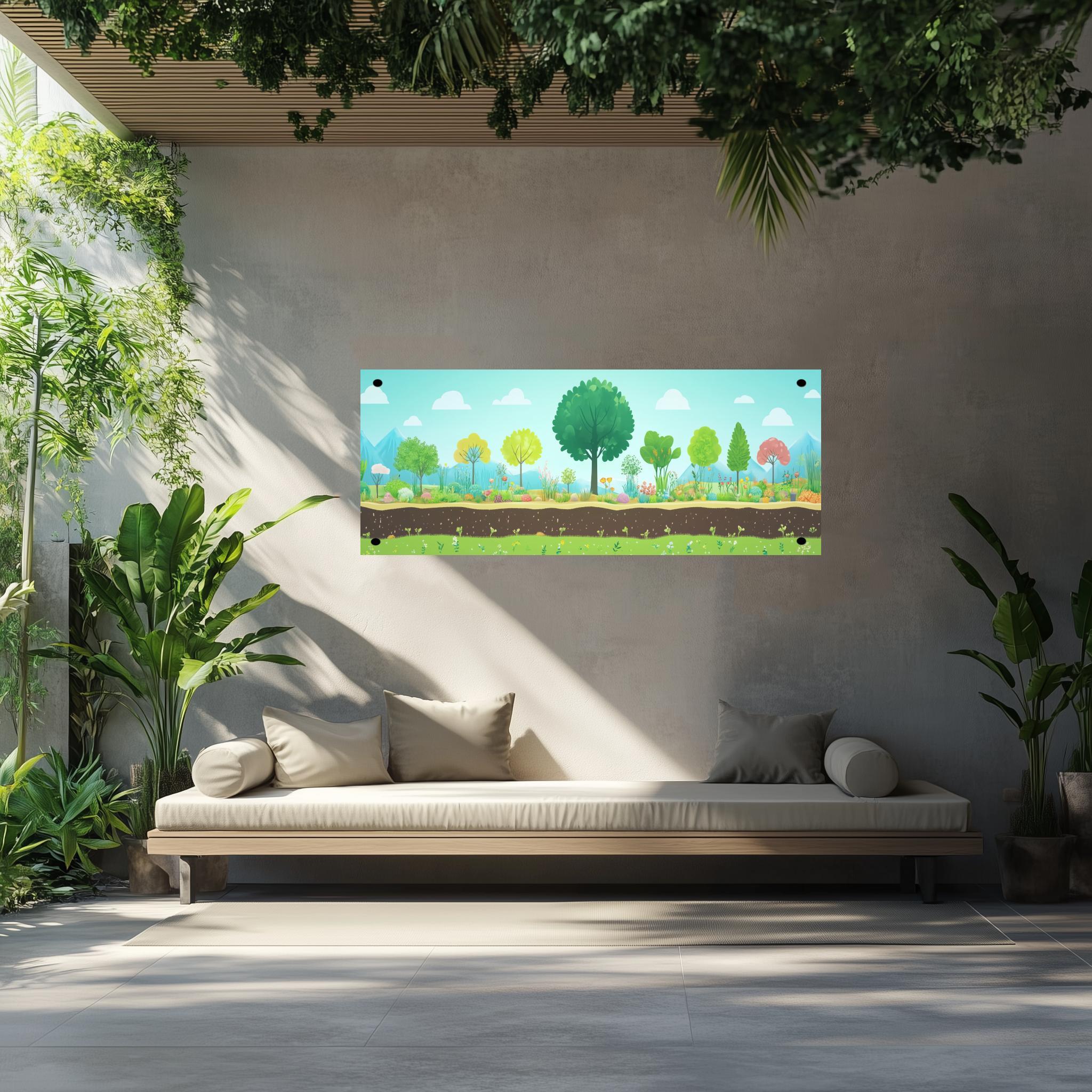 Tuinposter Natuur Cartoon sfeerbeeld 2