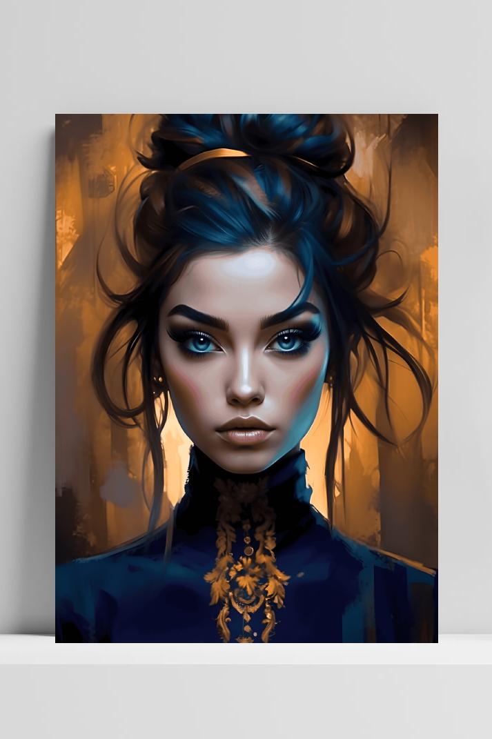 Oosterse Vrouw op 3mm aluminium dibond