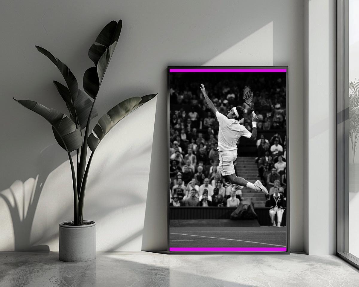 Roger Federer B&W poster van 25 Artstreet