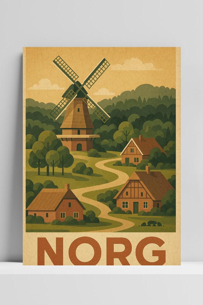 Norg Text Vintage op 3mm aluminium dibond