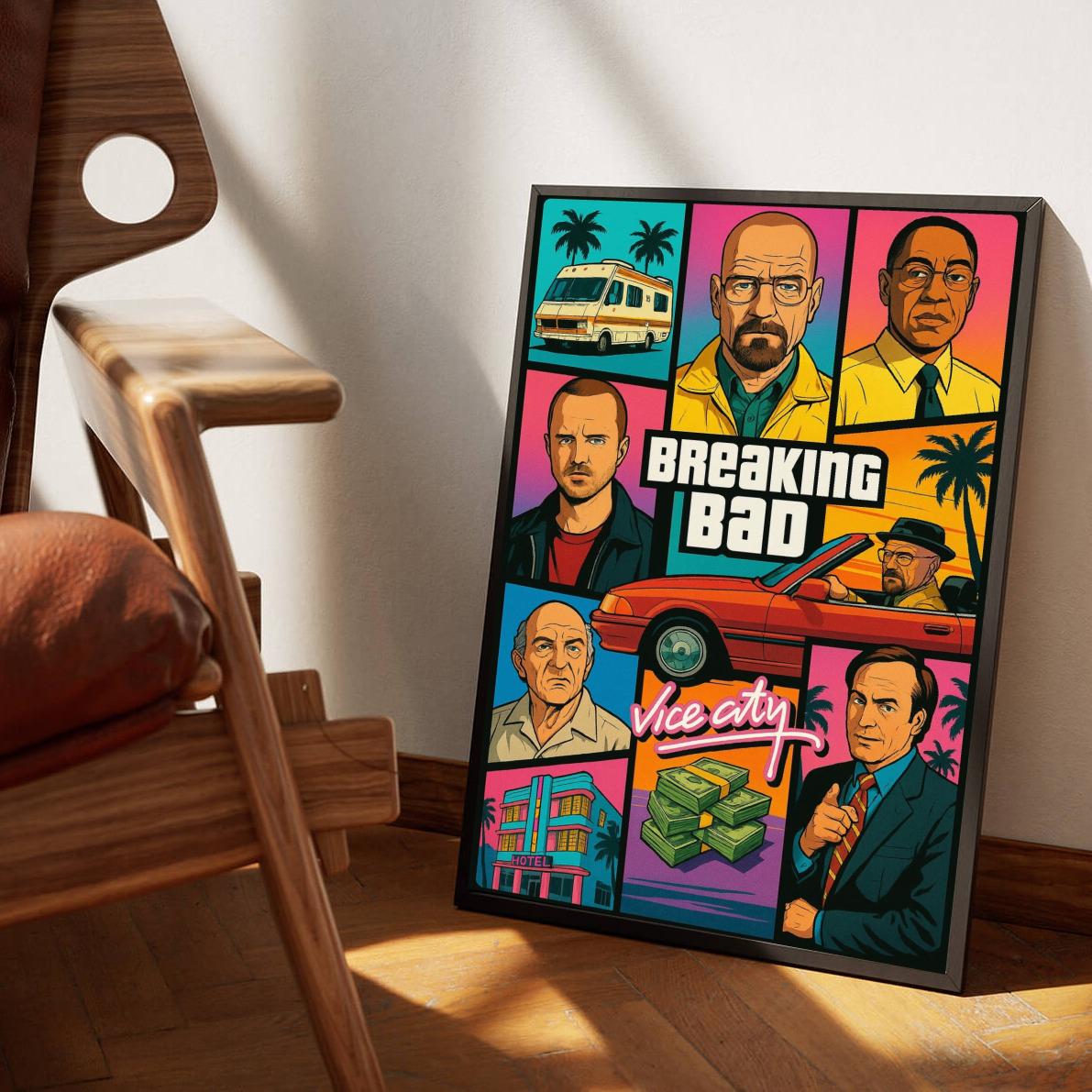Breaking Bad Cartoon Collage poster sfeerbeeld 3