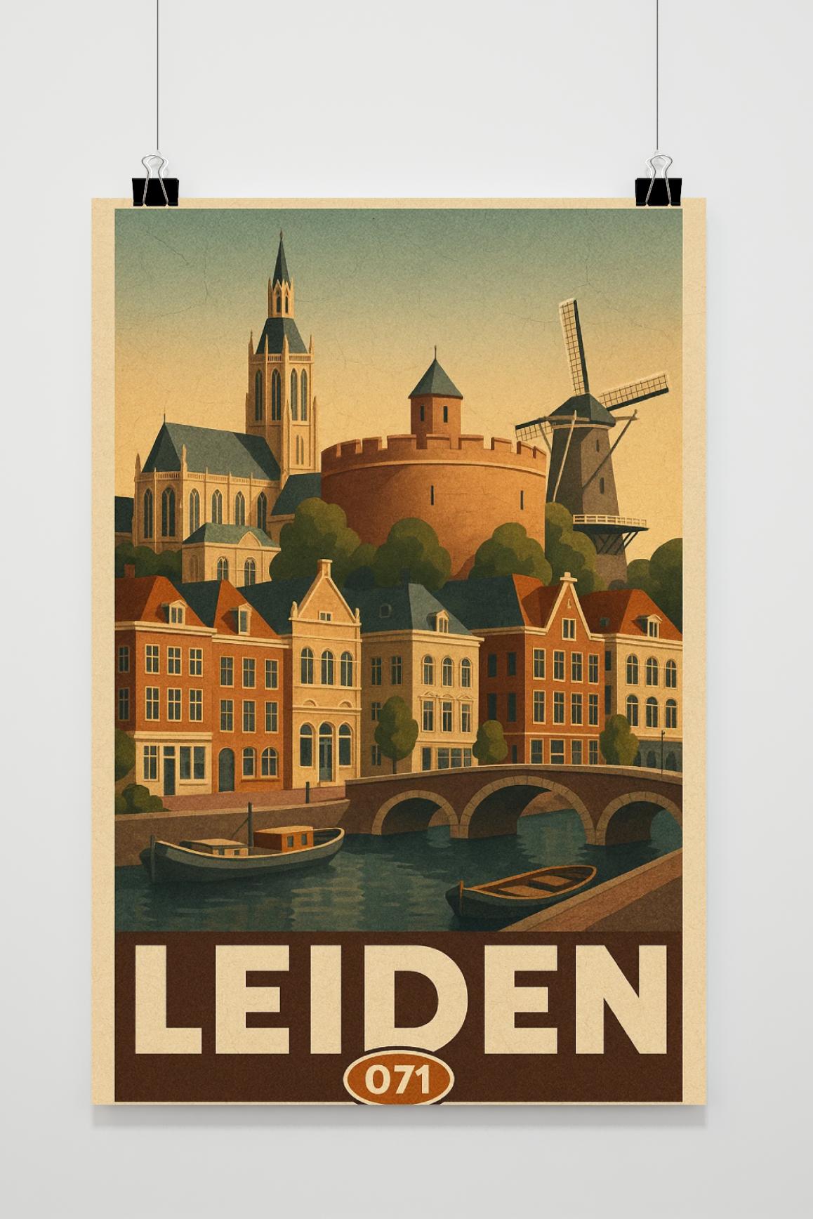Affiche Leiden Netherlands Vintage de 25 Artstreet