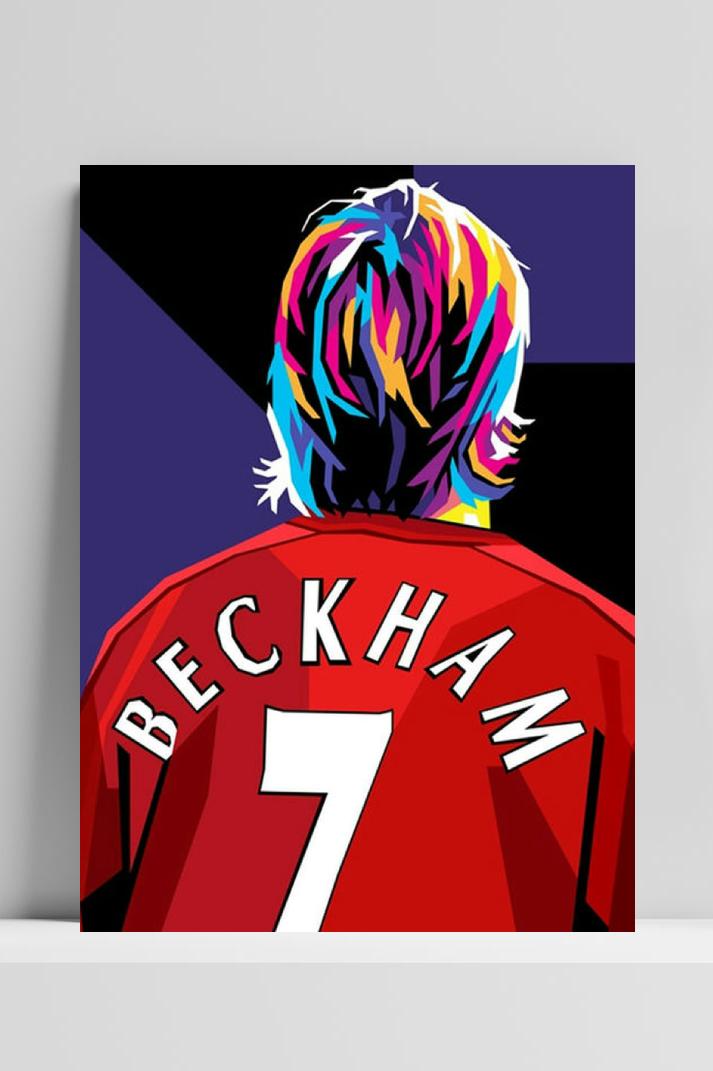 David Beckham op 3mm aluminium dibond