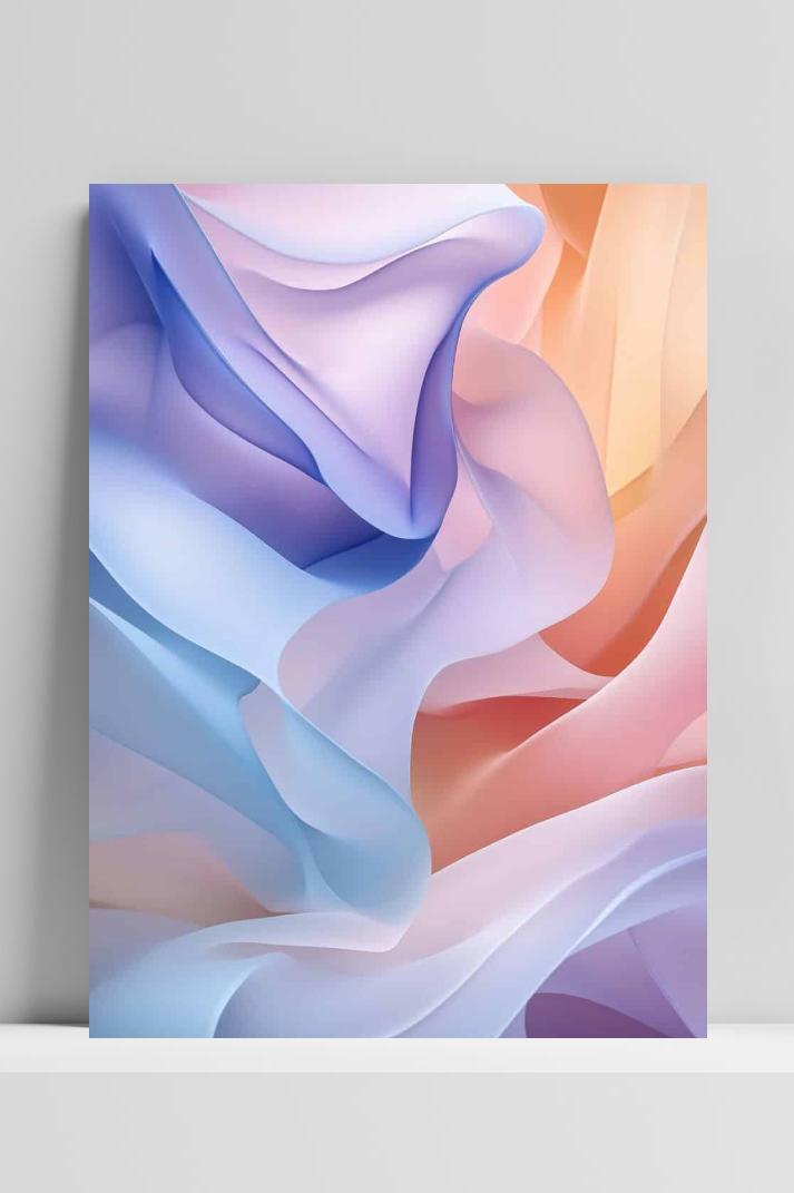Pastel Abstract op 3mm aluminium dibond