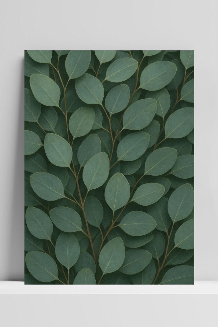 Affiche Eucalyptus Leaves Herb Pattern de 25 Artstreet