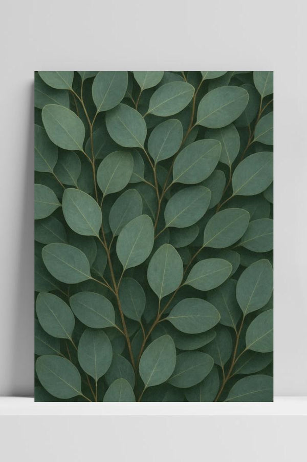 Póster Eucalyptus Leaves Herb Pattern