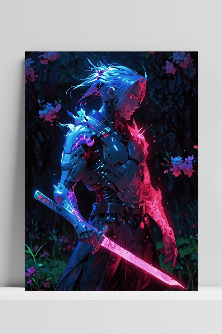 Biomech Samoerai op 3mm aluminium dibond
