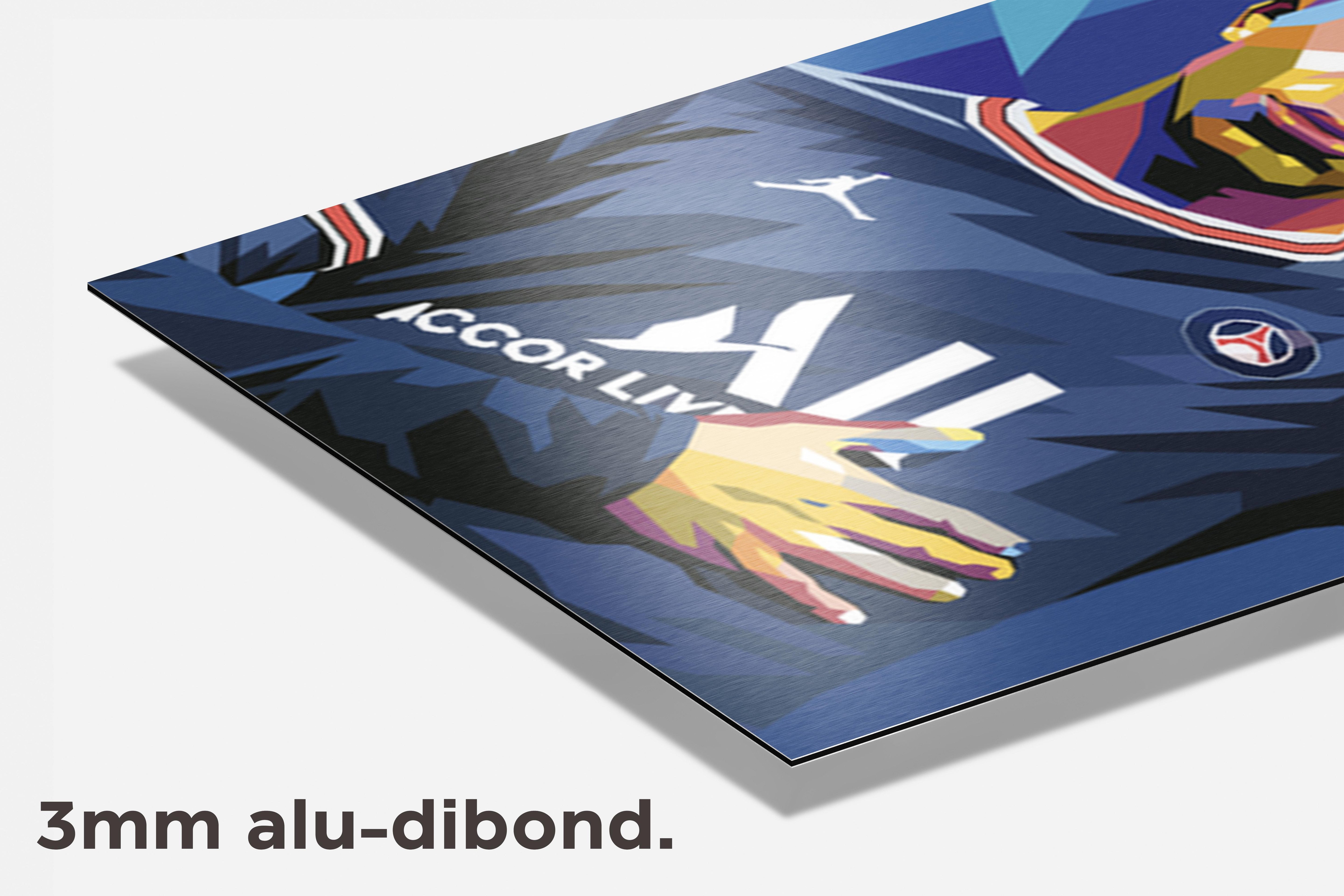 Kylian Mbappe Pop Art dibond detail
