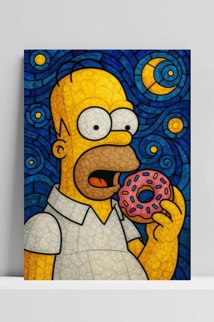 Homer Simpson op 3mm aluminium dibond
