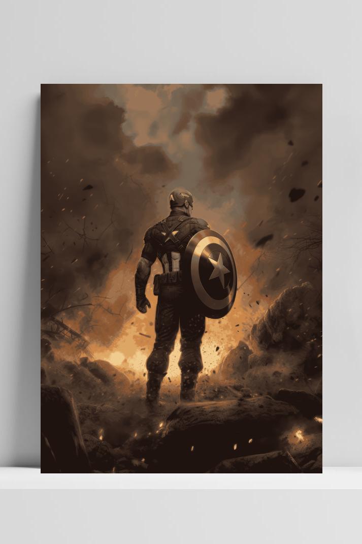Captain America op 3mm aluminium dibond