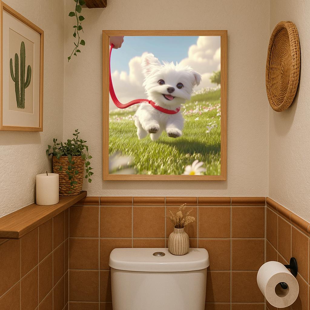 Maltese Puppy Cartoon poster sfeerbeeld 2