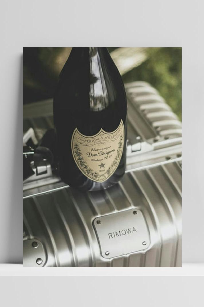 Champagne poster op 3mm aluminium dibond