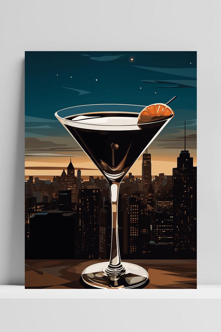 Espresso Martini op 3mm aluminium dibond