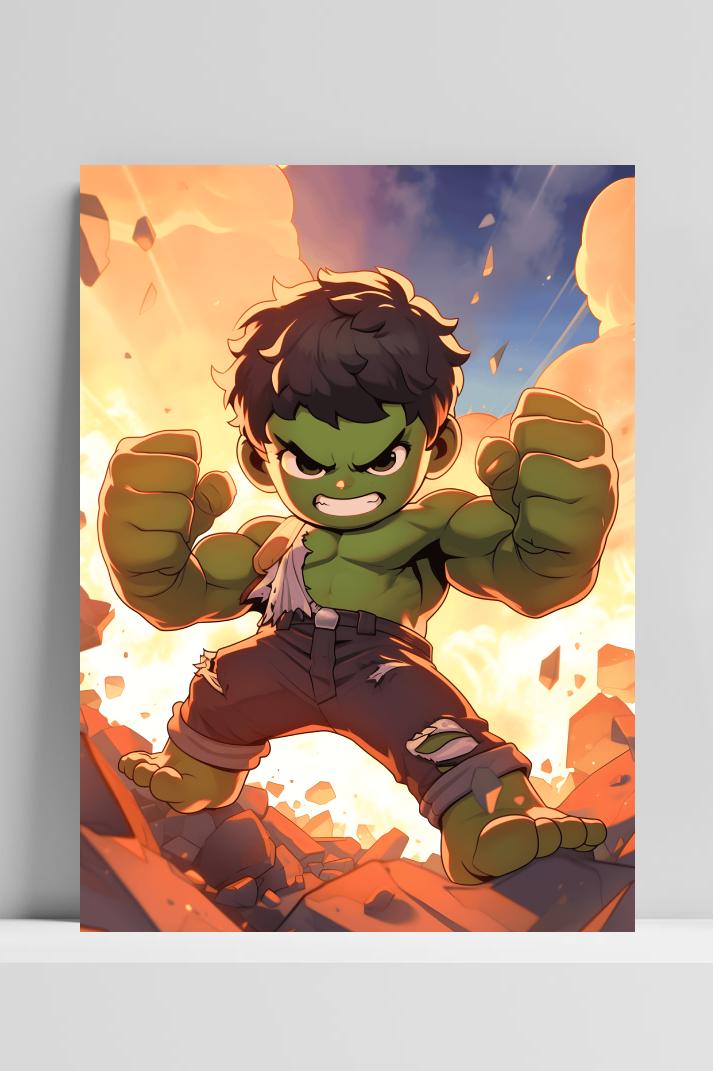 Hulk Kind op 3mm aluminium dibond