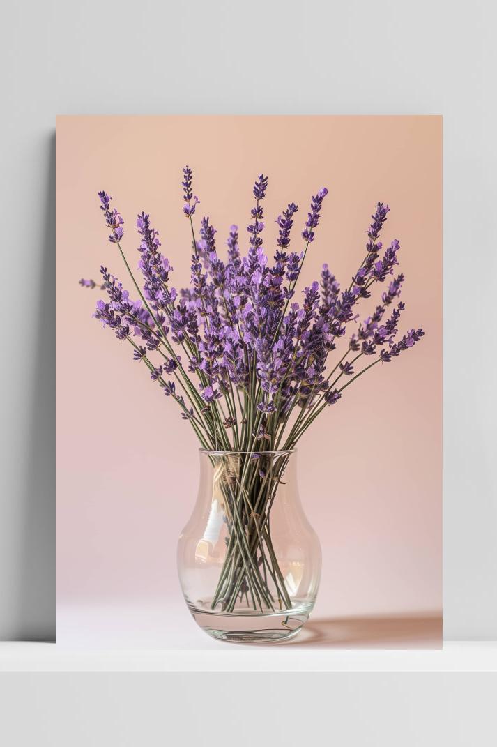 Lavendel Bloemenvaas op 3mm aluminium dibond
