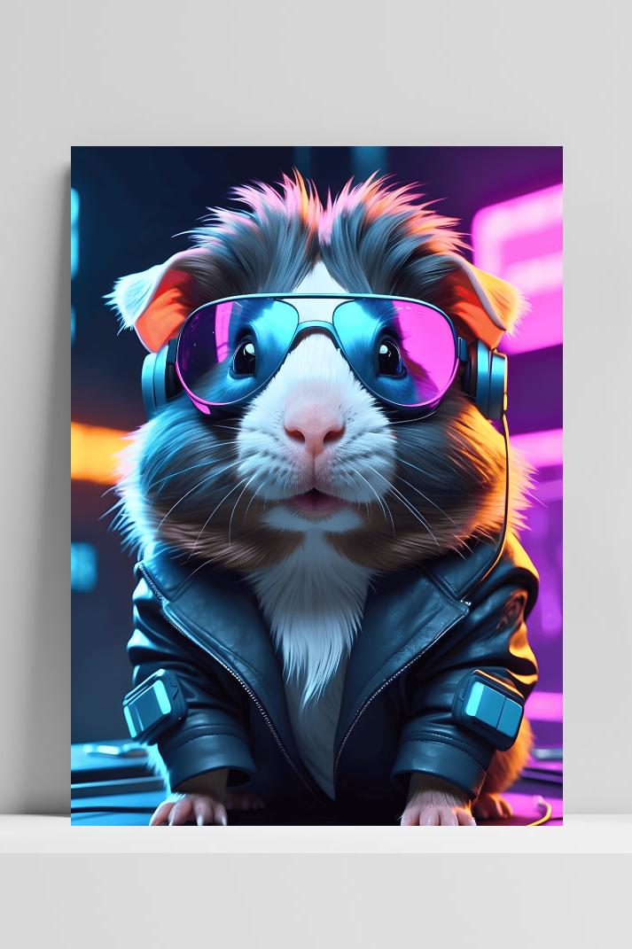 Cavia Deejay op 3mm aluminium dibond