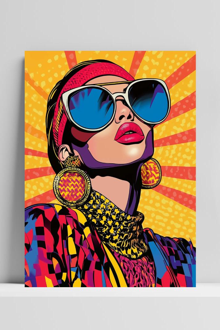 Fashion Pop Art op 3mm aluminium dibond