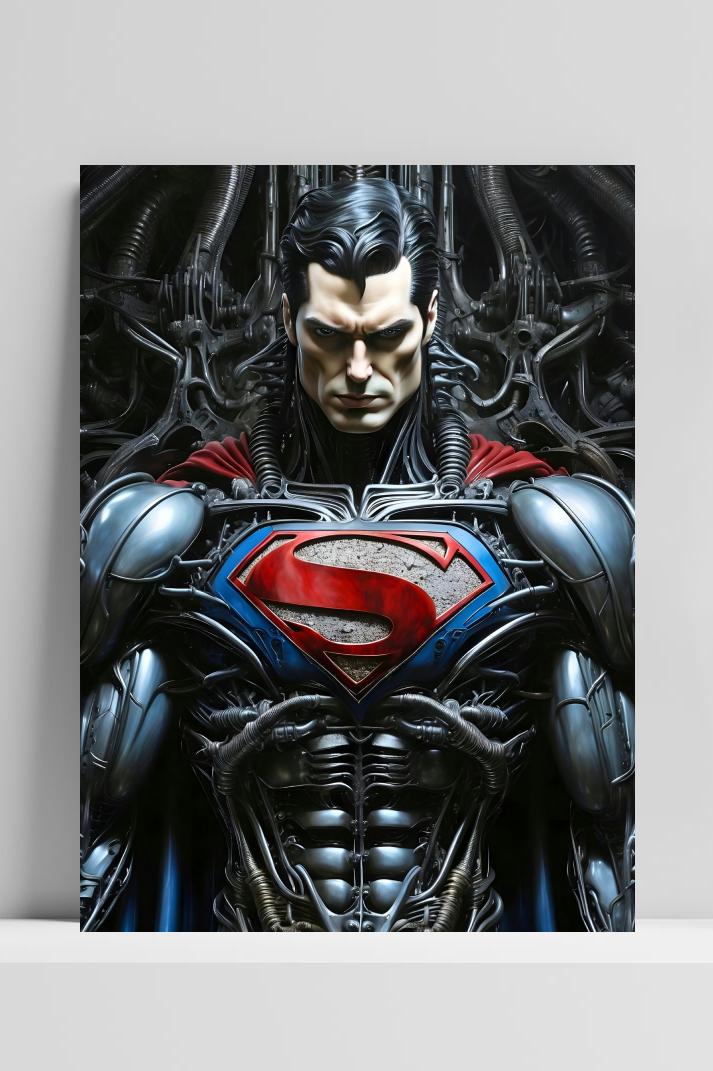 Superman Cyborg op 3mm aluminium dibond