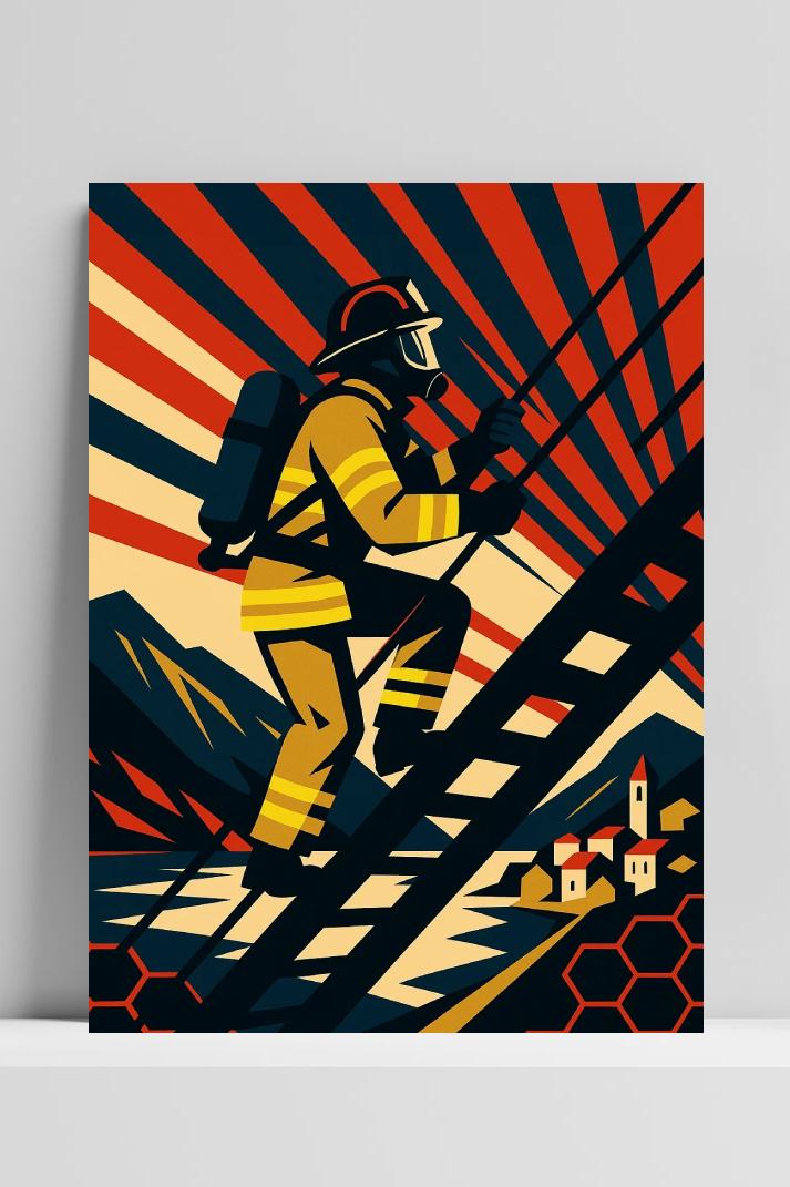 Fireman Ladder Art in interieur
