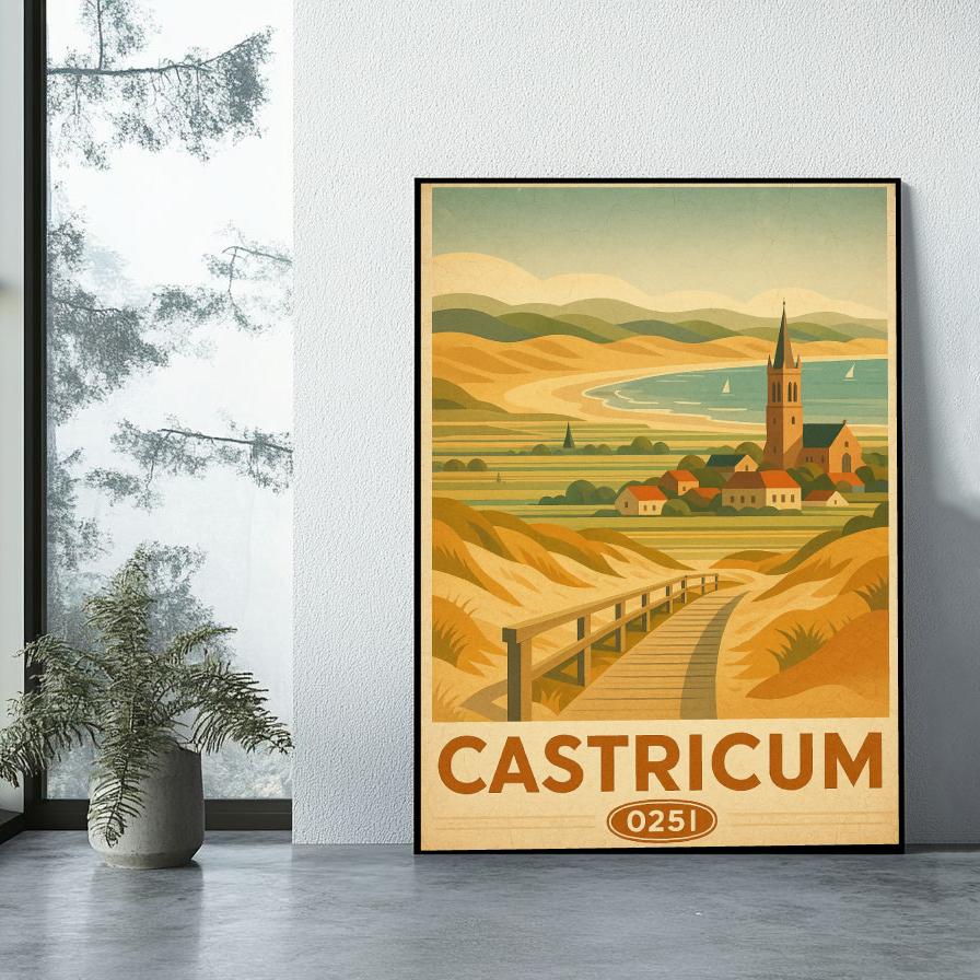 Castricum Text Vintage poster sfeerbeeld 1