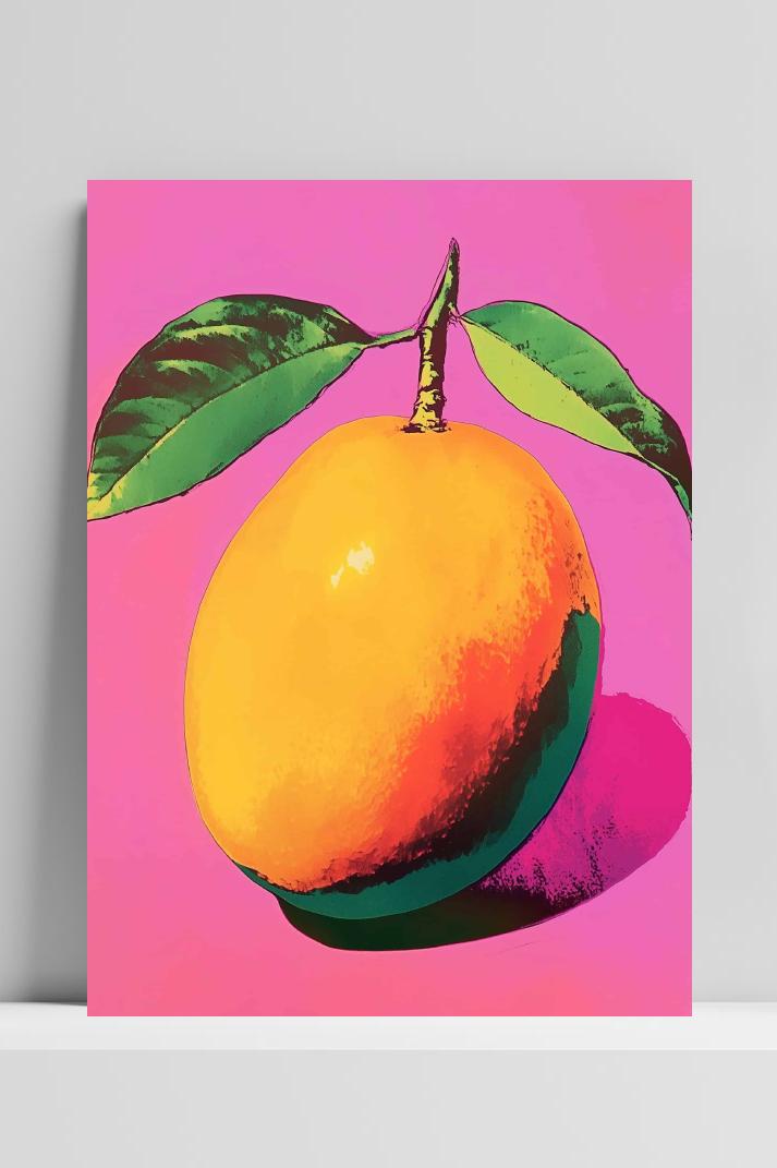 Mango Andy Warhol op 3mm aluminium dibond