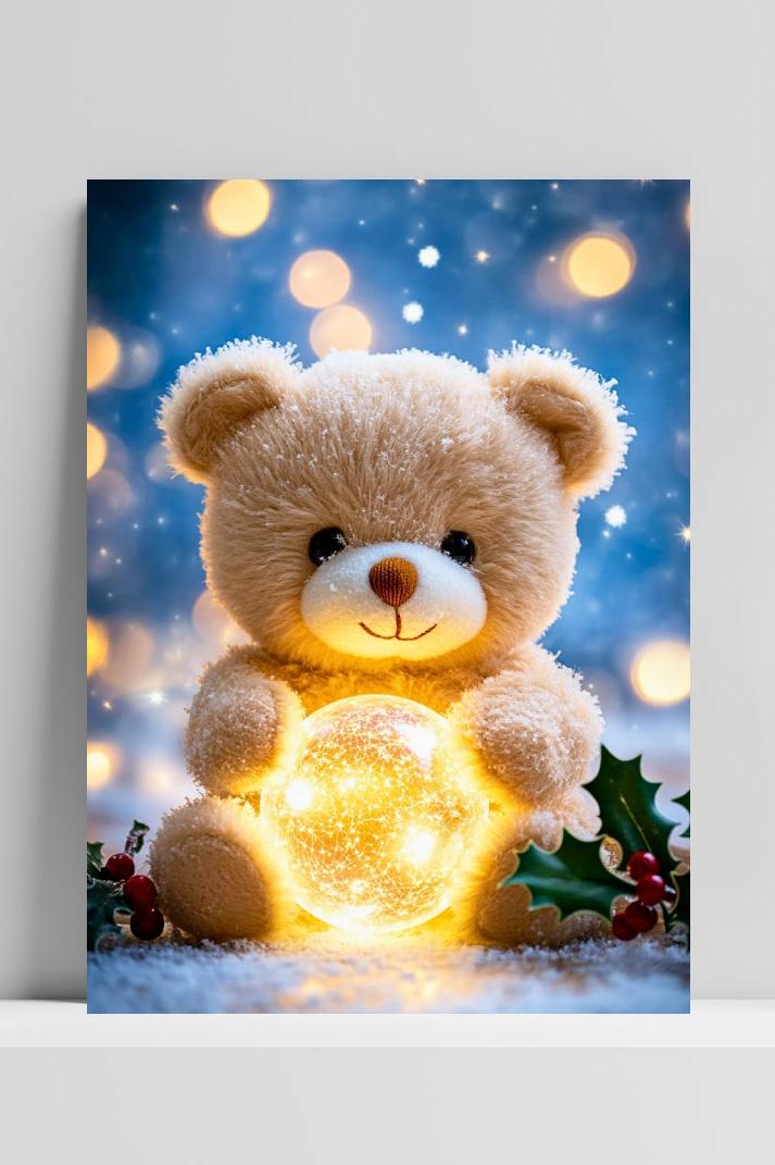 Teddybeer Bal op 3mm aluminium dibond