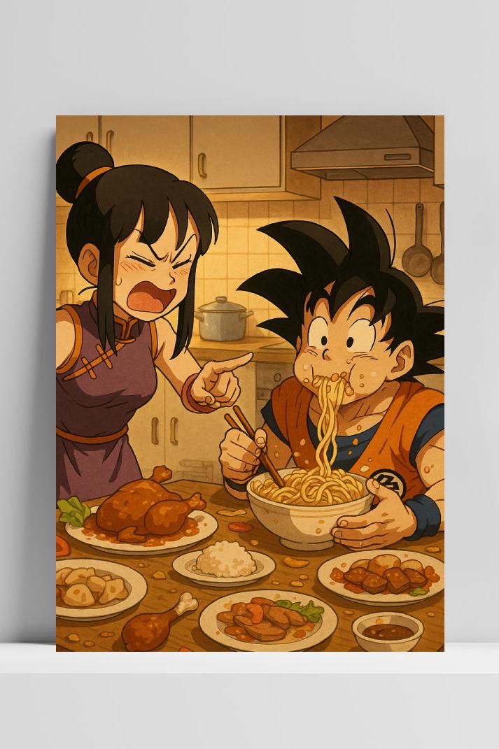 Goku Chi-chi Dragon Ball op 3mm aluminium dibond