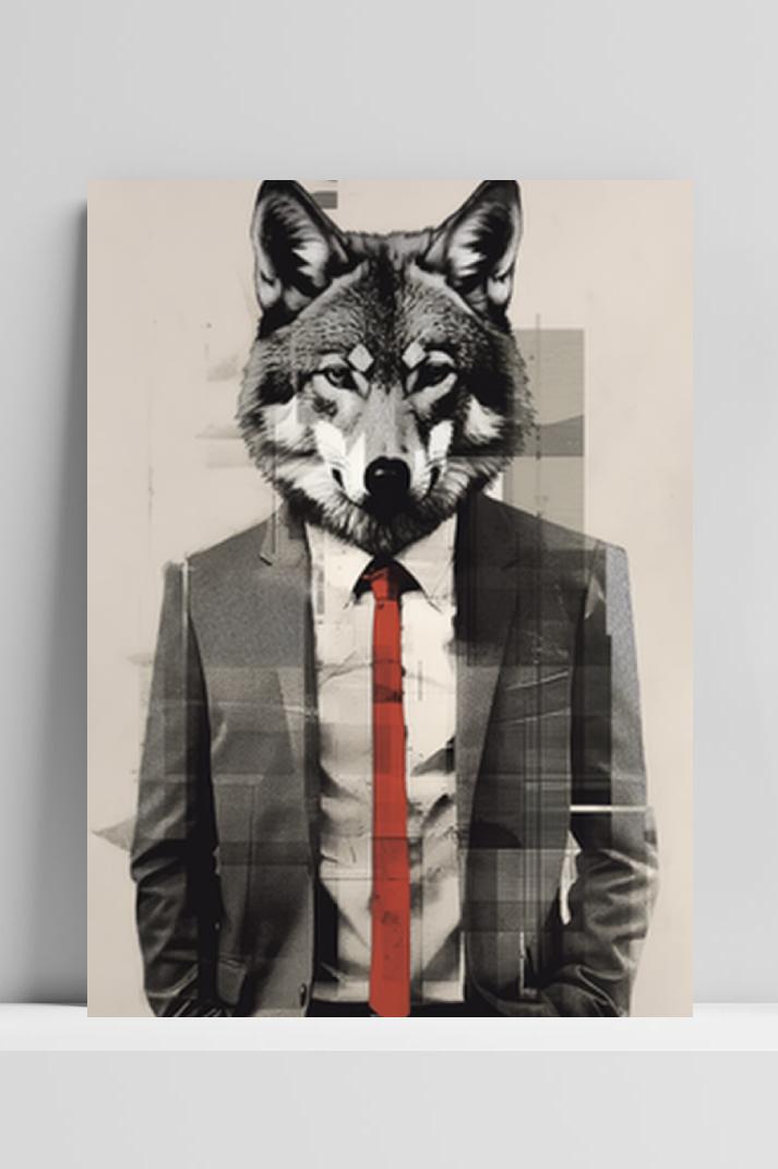 Wolf of Wallstreet op 3mm aluminium dibond
