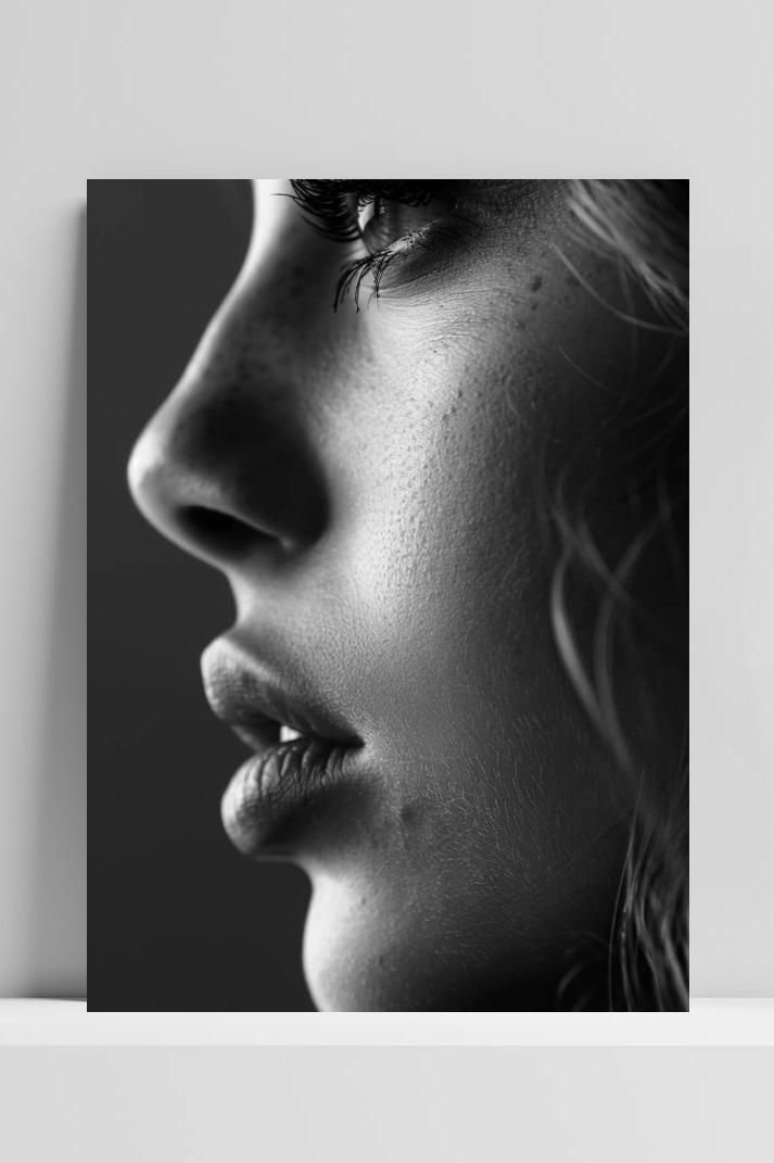 Zijaanzicht Portret op 3mm aluminium dibond
