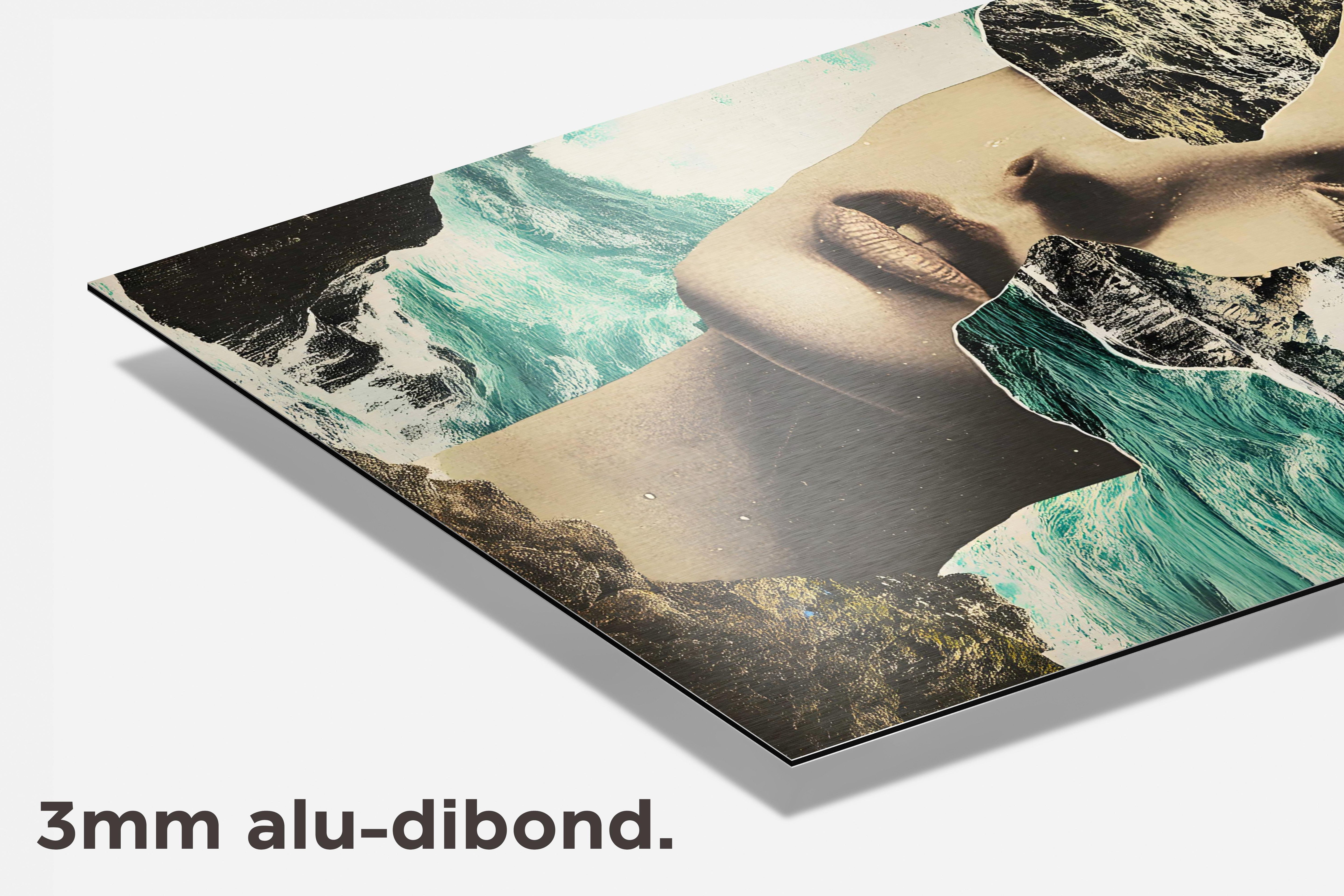 Collage Vrouw Zee dibond detail