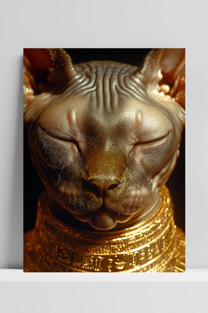 Sphynx Cat op 3mm aluminium dibond