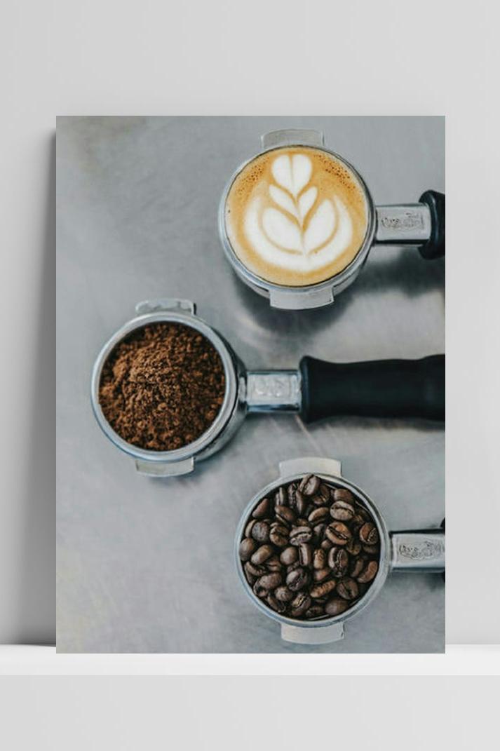 Koffie Poster op 3mm aluminium dibond