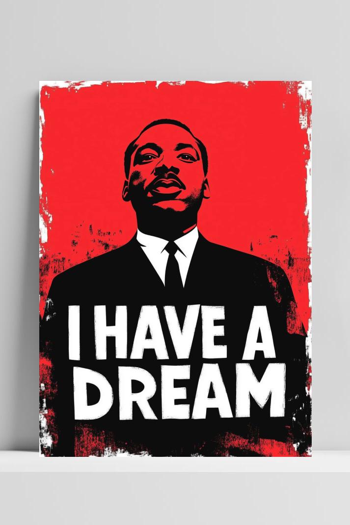 Martin Luther King Jr op 3mm aluminium dibond