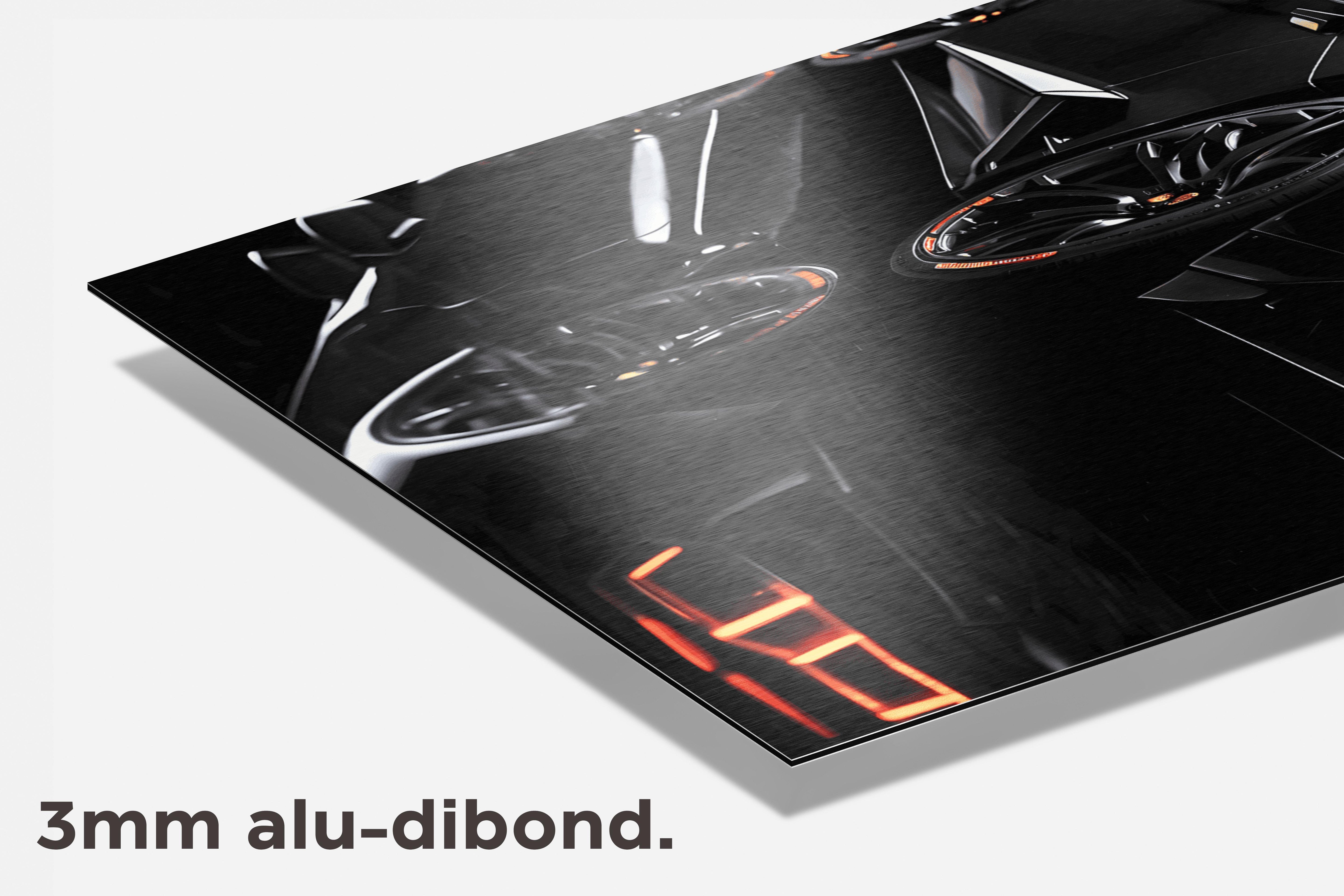 Lambo Close Up Zwart dibond detail