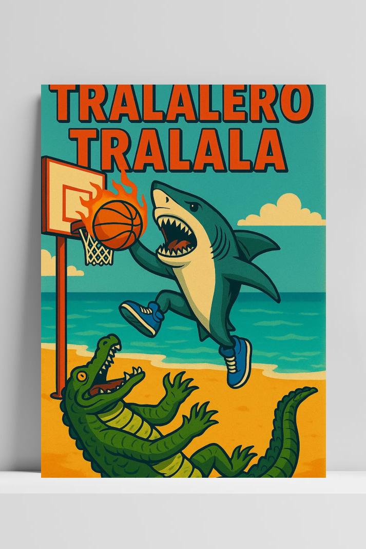 Tralalero Tralala Text op 3mm aluminium dibond
