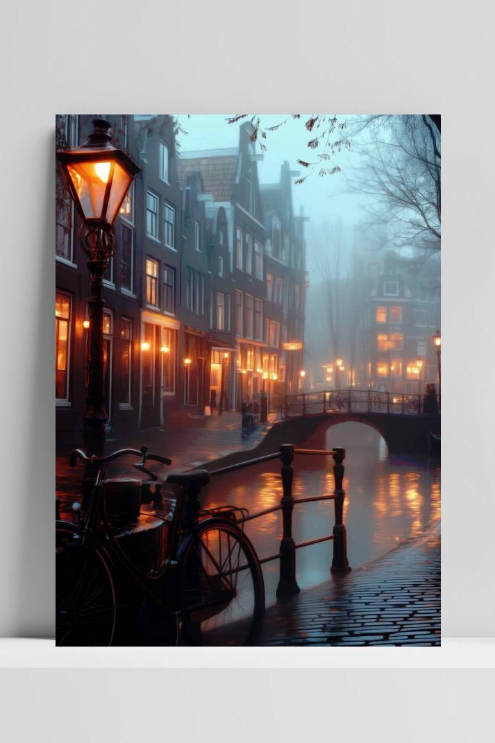 Amsterdam Mist op 3mm aluminium dibond
