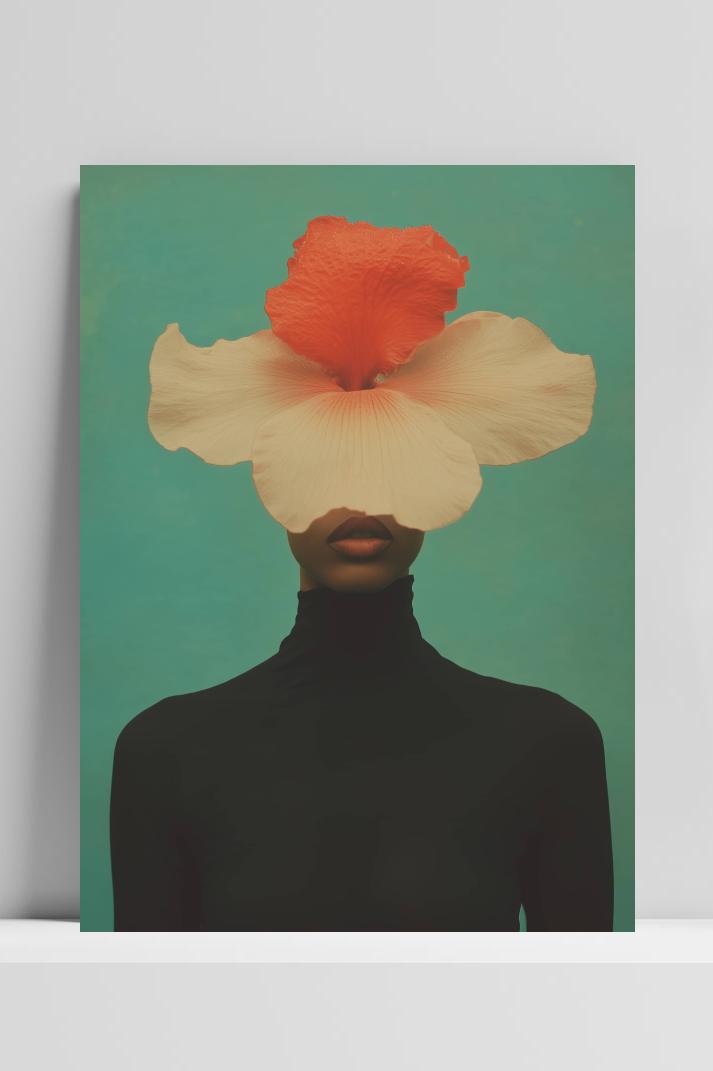 Bloemenhoofd op 3mm aluminium dibond